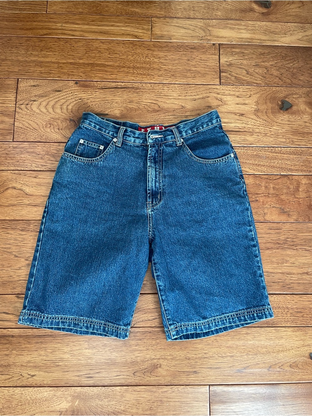 Blue knee length Denim Shorts